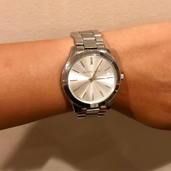 Michael Kors silvertone watch barely worn
